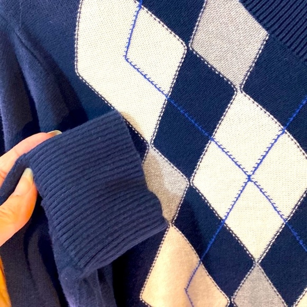 Tommy Hilfiger navy blue argyle plaid sweater